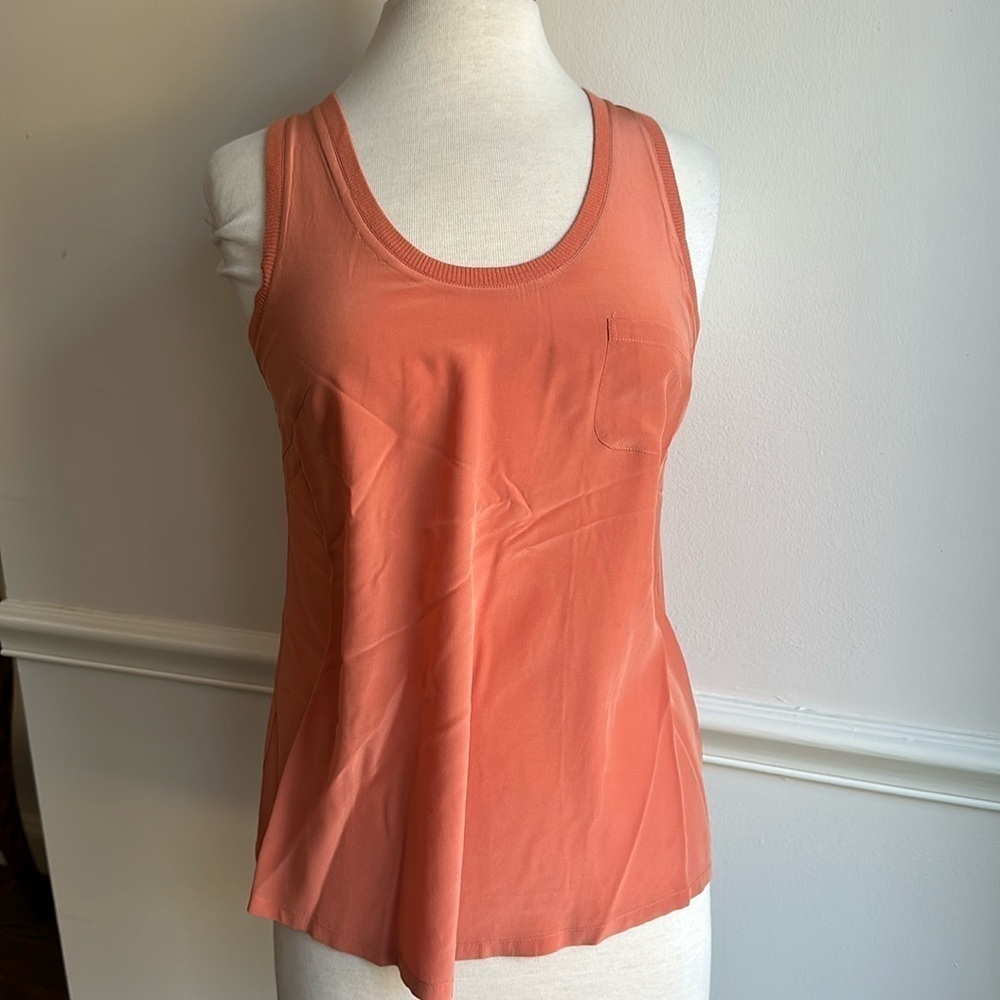 Joie Silk Racerback Tank Top Burnt Orange Small EUC